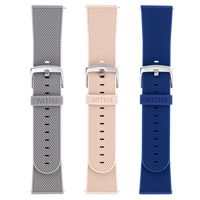 WITHit Designer Replacement Bands for Fitbit Versa/Versa 2, 3-Pack, Silicone, Navy, Blush Pink, Light Gray - Secure and Adjustable Closures, Fitbit Watch Band Replacements, Fits Most Wrists