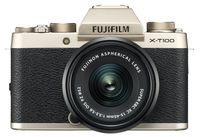 Fujifilm X-T100 Mirrorless Digital Camera w/XC15-45mmF3.5-5.6 OIS PZ Lens - Champagne Gold