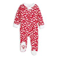 Burt's Bees Baby Baby Sleep & Play, Organic Pajamas, NB-9M One-Piece Zip Up Footed PJ Jumpsuit, Heartbeat, 6-9 Months