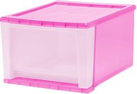 IRIS 17 Quart Stacking Drawer, 4 Pack, Pink