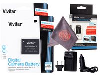 2 Pack Vivitar NB-11L / NB-11LH Vivitar Ultra High Capacity Rechargeable 1200 mAh Li-ion Batteries + AC/DC Vivitar Rapid Travel Charger + Microfiber Lens Cleaning