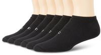 Champion Men's 6 Pack No Show Socks, Black, shoe size 6-12