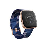 Fitbit Versa 2 Special Edition Health & Fitness Smartwatch with Heart Rate, Music, Alexa Built-in, Sleep & Swim Tracking, Navy & Pink Woven/Copper Rose, One Size (S & L Bands Included)