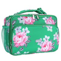 Amersun Lunch Bag for Women,Sturdy Insulated Lunch Box with Padded Liner Keep Food Warm Cold for Long Time, Thermal Lunch Cooler for Girl Adults Work Travel Picnic(2 Pocket,Peony Green)