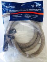 6' Dishwasher Corrugated Discharge Hose -- Universal fit 5/8" or 7/8" drain outlet -- 89 degree rubber elbow end, 72" length