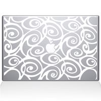 The Decal Guru Curly Tangle Swirl Pattern Decal Vinyl Sticker, 11" MacBook Air, White (2325-MAC-11A-W)