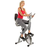 Sunny Health & Fitness Comfort XL Ultra Cushioned Seat Folding Exercise Bike with Device Holder