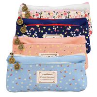 Elisel 4 Pack Canvas Pen Case Pencil Bag, Storage Pens Pouch Bag for Student Office College Middle School High School