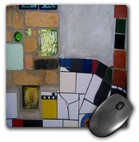3Drose 8 X 8 X 0.25 Inches Mouse Pad Inside World Famous Hundertwasser Toilets in Kerikeri, New Zealand with Cool Tiles on Wall (mp_49589_1)