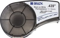 Brady PermaSleeve Heat-Shrink Polyolefin Wire Marking Sleeves (M21-250-C-342) - Black On White Sleeves - Compatible with BMP21-PLUS Label Printer, ID PAL, and LABPAL Printers - 7' Length, 0.439" Width