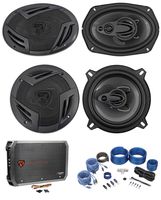 2) Rockville RV69.4A 6x9" Speakers+2) 5.25" Speakers+4-Channel Amplifier+Amp Kit