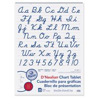 D'Nealian Chart Tablet, 24"X32", Cursive, 25 Sheets