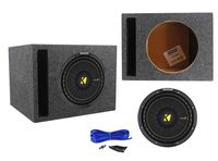 Kicker 44CWCD104 CompC 10" Sub 500W DVC Car Subwoofer+Vented Sub Enclosure Box