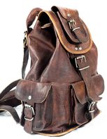 Touch of Leather Large 19" Genuine Leather Rucksack Backpack Hiking Travel Picnic Laptop Everyday Backpack School Drawstring Women Rucksack Great Gift Sale!