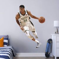 Fathead NBA Milwaukee Bucks Giannis Antetokounmpo Officially Licensed Removable Wall Decal, Multicolor, Life Size - 1900-00312-002