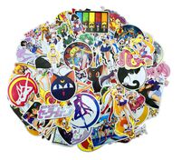 84PCS Sailor Moon Sticker Cool Vinyl Decals, Kid Adult Children Clear Stickers No-Duplicate Waterproof Decal for iPhone Mac Book Bottle Skateboard Guitar Case Car Bike Bumper Luggage Door Decoration