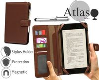 Navitech Brown Book Style Case/Cover with Stylus Compatible with The Fire Tablet with Alexa, 7" Display, 8 GB, Black, Blue, Magenta, Tangerine