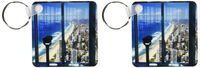 3dRose Australia, Queensland, Gold Coast, City skyline-AU02 DWA5725 - David Wall - Key Chains, 2.25 x 4.5 inches, set of 2 (kc_71137_1)