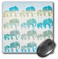 3dRose LLC 8 x 8 x 0.25 Inches Aqua Mom and Baby Elephants Animals Mouse Pad (mp_152076_1)