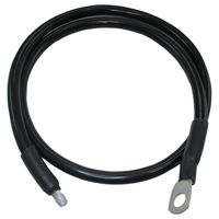 2 gauge heavy duty tinned copper marine battery cable BLACK (10 ft, 3/8" lug & tinned end)