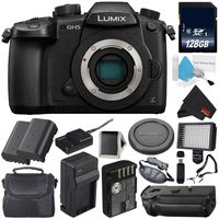 Panasonic Lumix DC-GH5 Mirrorless Micro Four Thirds Digital Camera (Body Only) + Panasonic DMW-BGGH5 Battery Grip (International Version) + 128GB Class 10 Memory Card Bundle