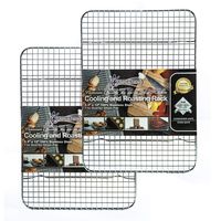 Stainless Steel Cooling, Baking & Roasting Small Wire Racks fit Quarter Sheet Size Pans, Oven Safe, Heat Resistant, Dishwasher Safe, Rust Proof, Commercial Quality (8.5" x 12" - SET OF 2)
