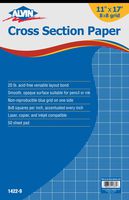 Alvin, Graph Paper, 50-Sheet Pad, 8 x 8 Inches Grid, 11 x 17 Inches