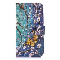 Shinyzone Floral Series Phone Case for iPhone 6S Plus/iPhone 6 Plus,Premium Leather Book Wallet Flip Cover with Card Holder Cash Pocket with Wrist Strap Magnetic Viewing Stand-Purple Butterfly