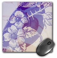 3dRose LLC 8 x 8 x 0.25 Purple Floral Botanical Art Mouse Pad (mp_79298_1)