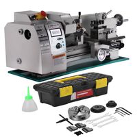 Mophorn Metal Lathe 8x16 Inch Precision Mini Metal Lathe 2500 RPM 750W Variable Speed Mini Lathe Bench Top with Digital Control System (8x16inch+Brush Motor)