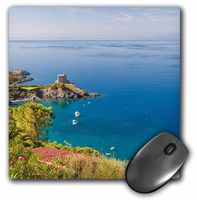 3dRose Remains of The Watchtower, Carpino Bay, Scalea, Calabria, Mouse Pad, 8" by 8" (mp_227693_1)
