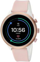 Fossil Women's Gen 4 Sport Heart Rate Metal and Silicone Touchscreen Smartwatch, Color:Blush Pink (FTW6022)