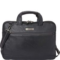 Kenneth Cole Reaction ProTec Faux Pebbled Leather Slim 16" Laptop Business Briefcase / Tablet Bag, Black