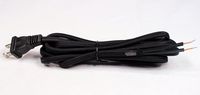 Creative Hobbies Black Rayon Cloth Covered Electric Lamp Cord with End Plug, Stripped Ends Ready for Wiring -8 Foot, SPT-2 UL Listed