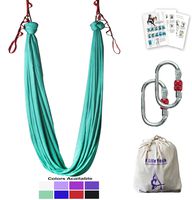 Aerial Yoga Hammock 5.5 Yards Premium Aerial Silk Fabric Yoga Swing for Antigravity Yoga Inversion Include Daisy Chain,Carabiner and Pose Guide (Turquoise)