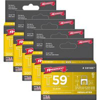 Arrow Fasteners 591189 T59 5/16" x 5/16" Clear Insulated Staples, 1500-Pack