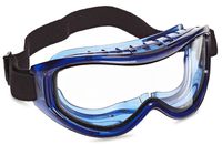 Sellstrom Flexible, Soft, Indirect Vented, Odyssey II Industrial Goggle, Scratch-Resistant, Anti-Fog, Dual Panel Clear Lens, Adjustable FR Strap, Blue Frame, S80200