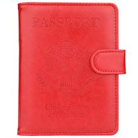 GDTK Leather Passport Holder Cover Case RFID Blocking Travel Wallet (Red)