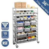 Seville Classics Commercial 7-Tier Platinum/Gray NSF 22-Bin Rack Storage System