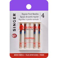 SINGER 4723 Universal Regular Point Sewing Machine Needles, Size 90/14, 4-Count
