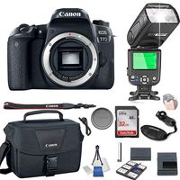 Canon EOS 77D Body Only + 32GB Memory + Camera Bag + TTL Speed Light + Value Kit