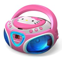 Hello Kitty Portable Stereo CD Boombox with AM/FM Radio, Speaker and LED Light Show plus iPad/MP3 Aux-in Jack