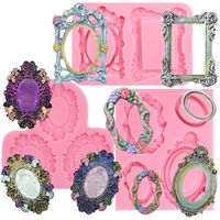 Funshowcase Vintage Frame Collections Silicone Molds, for Sugar Paste, Chocolate, Fondant, Butter, Resin, Polymer Clay, Gum Paste, Wax, 3-in-Set