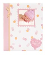 Lil Peach First 5 Years Baby Memory Book, Cherish Every Precious Moment of Your Baby, Perfect Baby Shower Gift, Pink and Peach Confetti Polka Dots