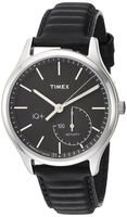 Timex Men's TW2P93200 IQ+ Move Activity Tracker Black Leather Strap Smartwatch