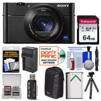 Sony Cyber-Shot DSC-RX100 V A 4K Wi-Fi Digital Camera with 64GB Card + Case + Battery & Charger + Flex Tripod + Kit