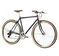 Populo Bikes Legend 8-Speed Classic All City Bike Steel Urban City Commuter Bicycle, Black, 49cm/Small