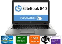 HP EliteBook 840 G3 Business Laptop, 14" Anti-Glare FHD (1920x1080) Touch Screen, Intel Core i5-6200U, 16GB DDR4, 512GB SSD, Webcam, Fingerprint Reader, Windows 10 Pro (Renewed)