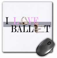 I love ballet with pointe shoes in pink and grey - Mouse Pad, 8 by 8 inches (mp_219680_1)