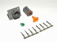 Deutsch 4-pin 14-16AWG Flange Connector Kit Crimp Style Contacts